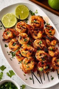Marinierte gegrillte Garnelenspieße