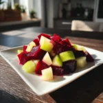 Matjestartar mit Apfel und Rote Bete