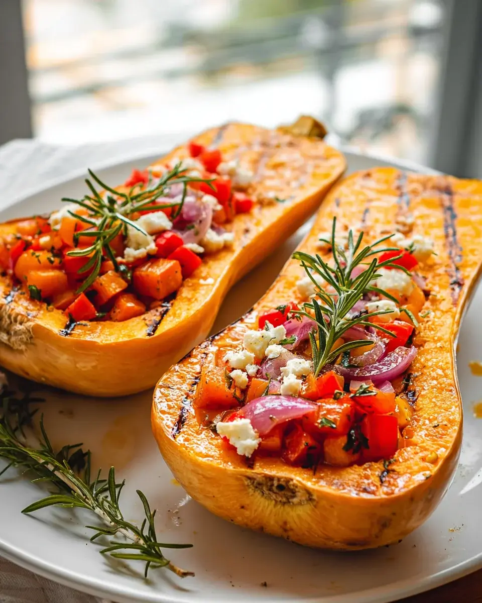 Mediterraner Butternut Kürbis aus dem Ofen