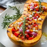 Mediterraner Butternut Kyrbis aus dem Ofen