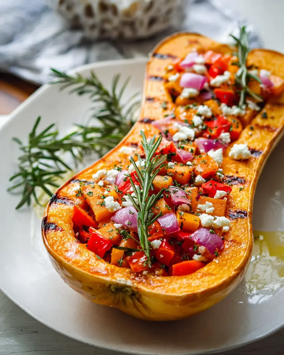 Mediterraner Butternut Kyrbis aus dem Ofen