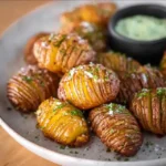Mini Hasselback Kartoffeln mit veganem Aioli