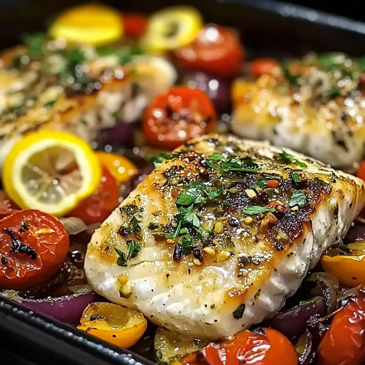Mittelmeergemachter Fisch mit Gemüse