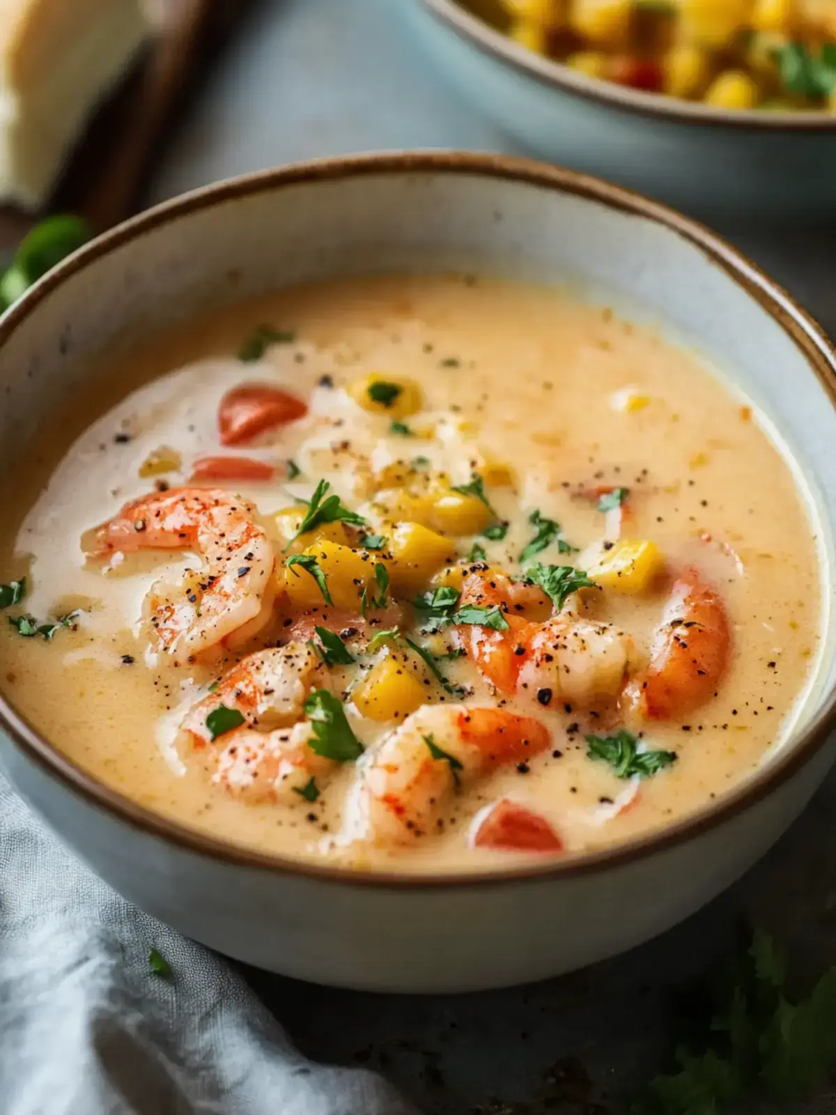Köstliche New Orleans Garnelen- und Maisbisque in Minuten 2 New Orleans Garnelen- und Maisbisque