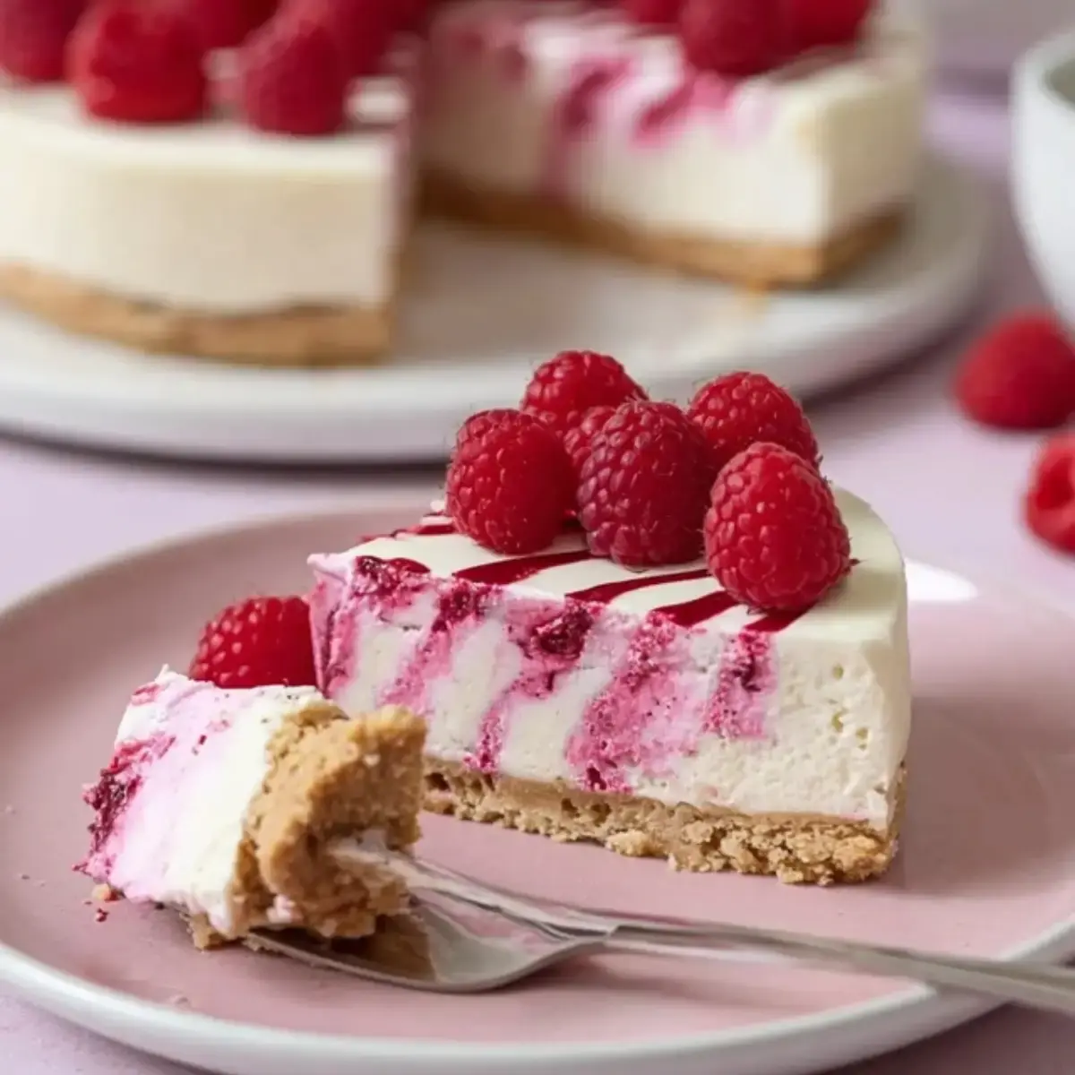 No Bake Himbeer Cheesecake Schmand weiye Schokolade