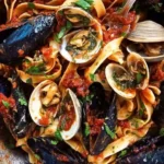 Nudeln mit Tomaten Muschelsauce