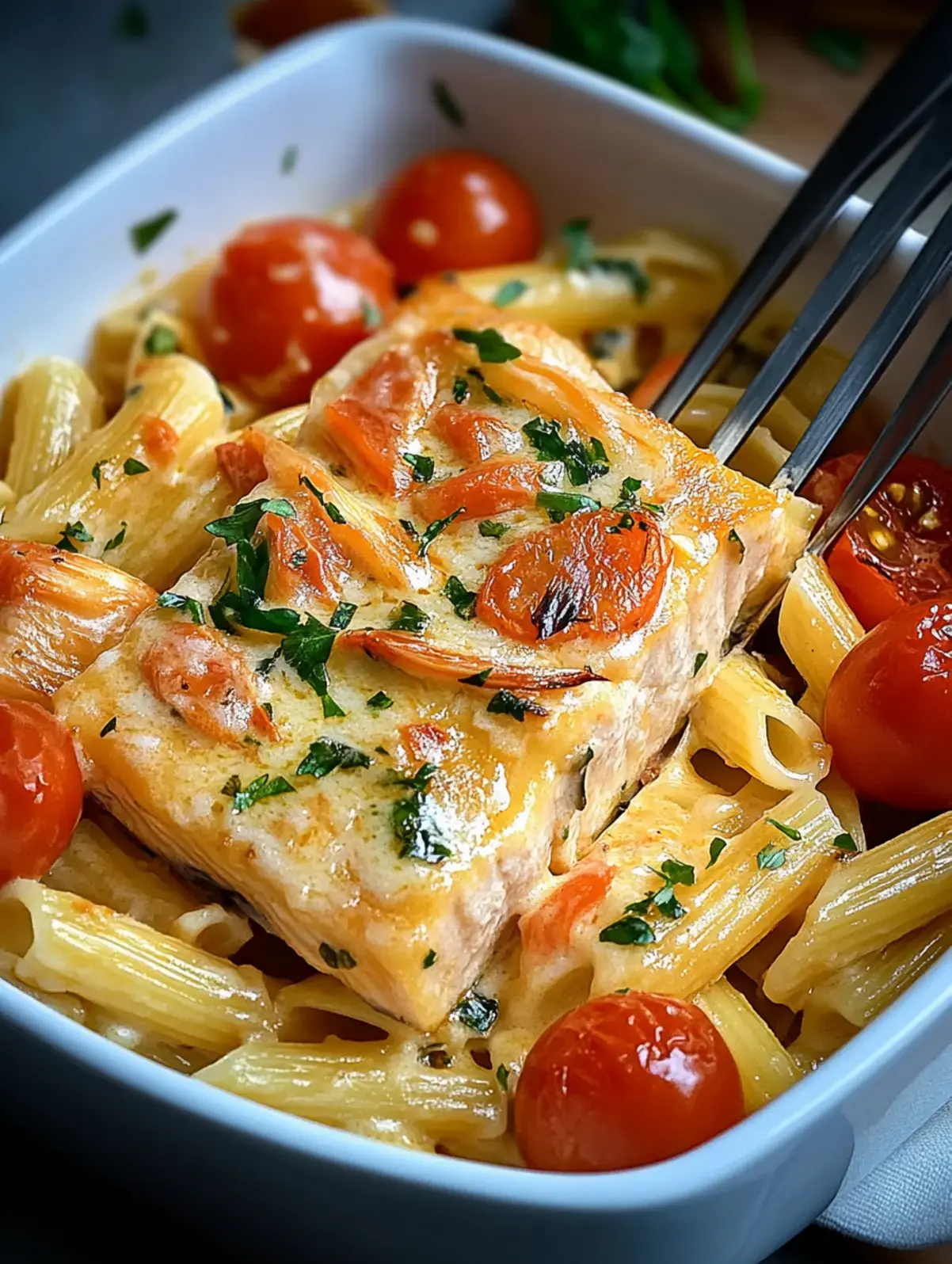 Ofen Lachs Pasta Tomatensauce