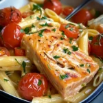 Ofen Lachs Pasta Tomatensauce
