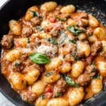 Pan cremige Gnocchi mit Wurst