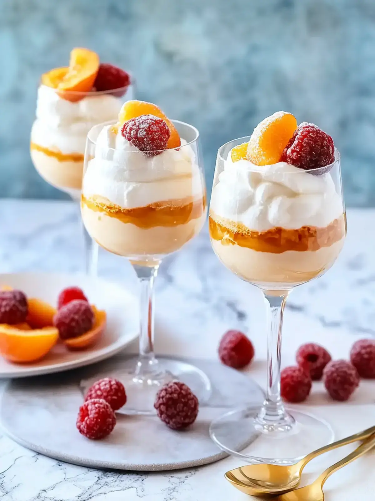 Paradiescreme mit Prosecco Aprikosen