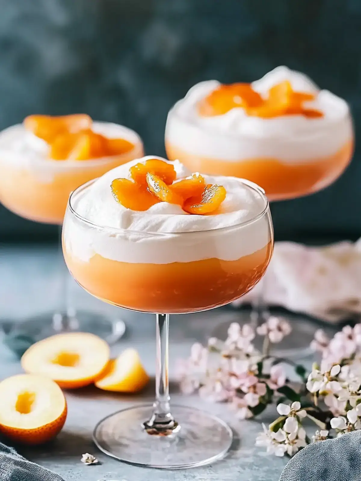 Paradiescreme mit Prosecco Aprikosen