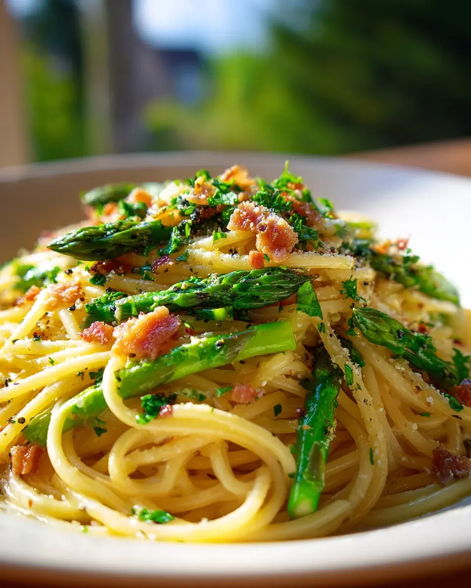 Pasta mit grünem Spargel