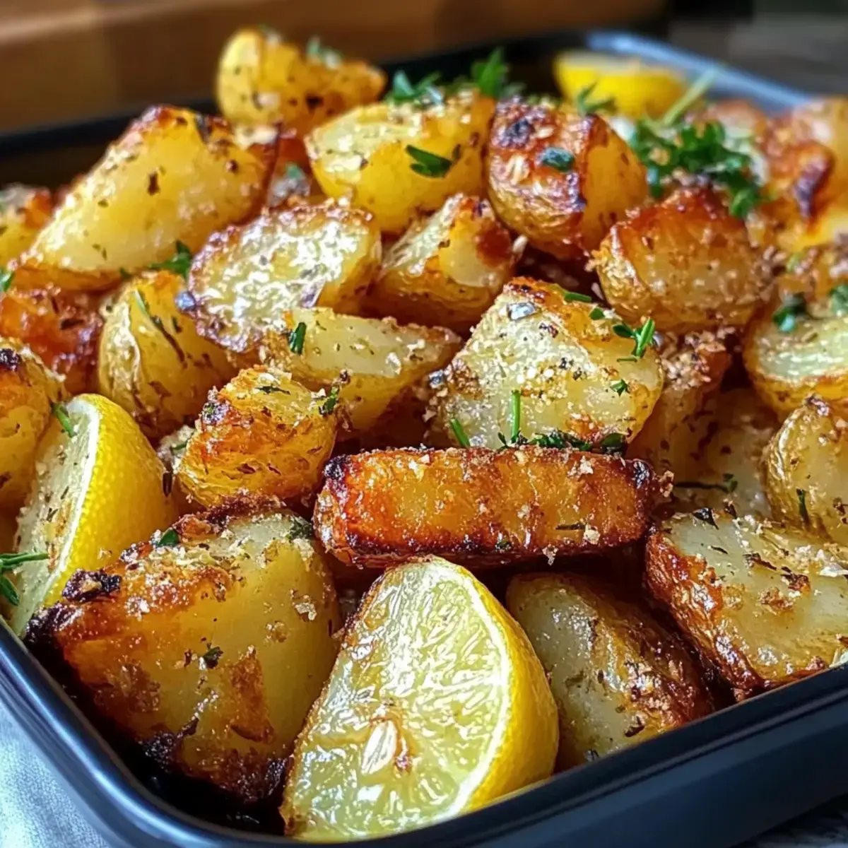 Perfekte griechische Zitronenkartoffeln