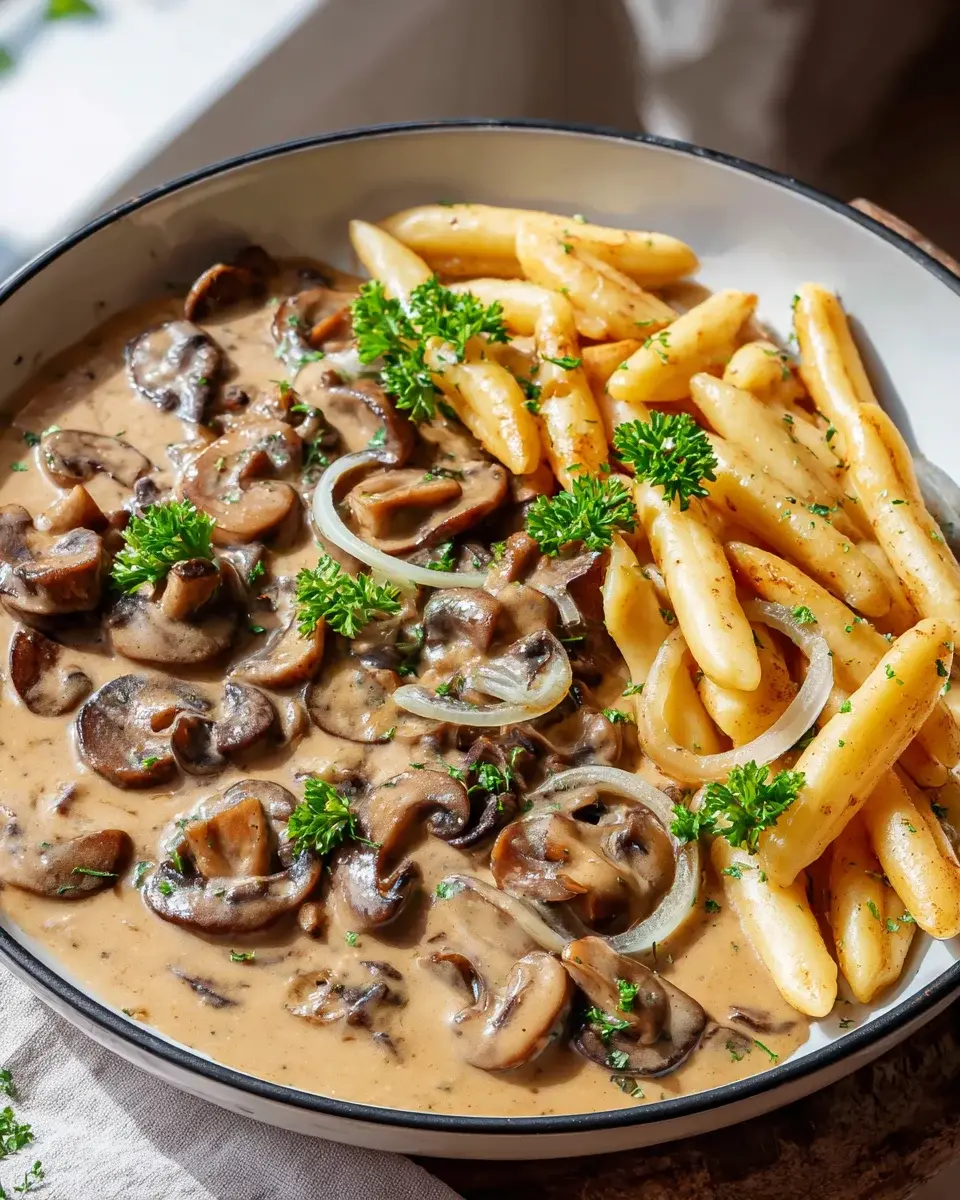 Pilzrahmsauce für Rindfleisch