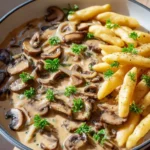 Pilzrahmsauce fyr Rindfleisch