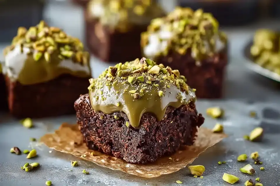 Pistachio Ferrero Rocher Brownies Rezept