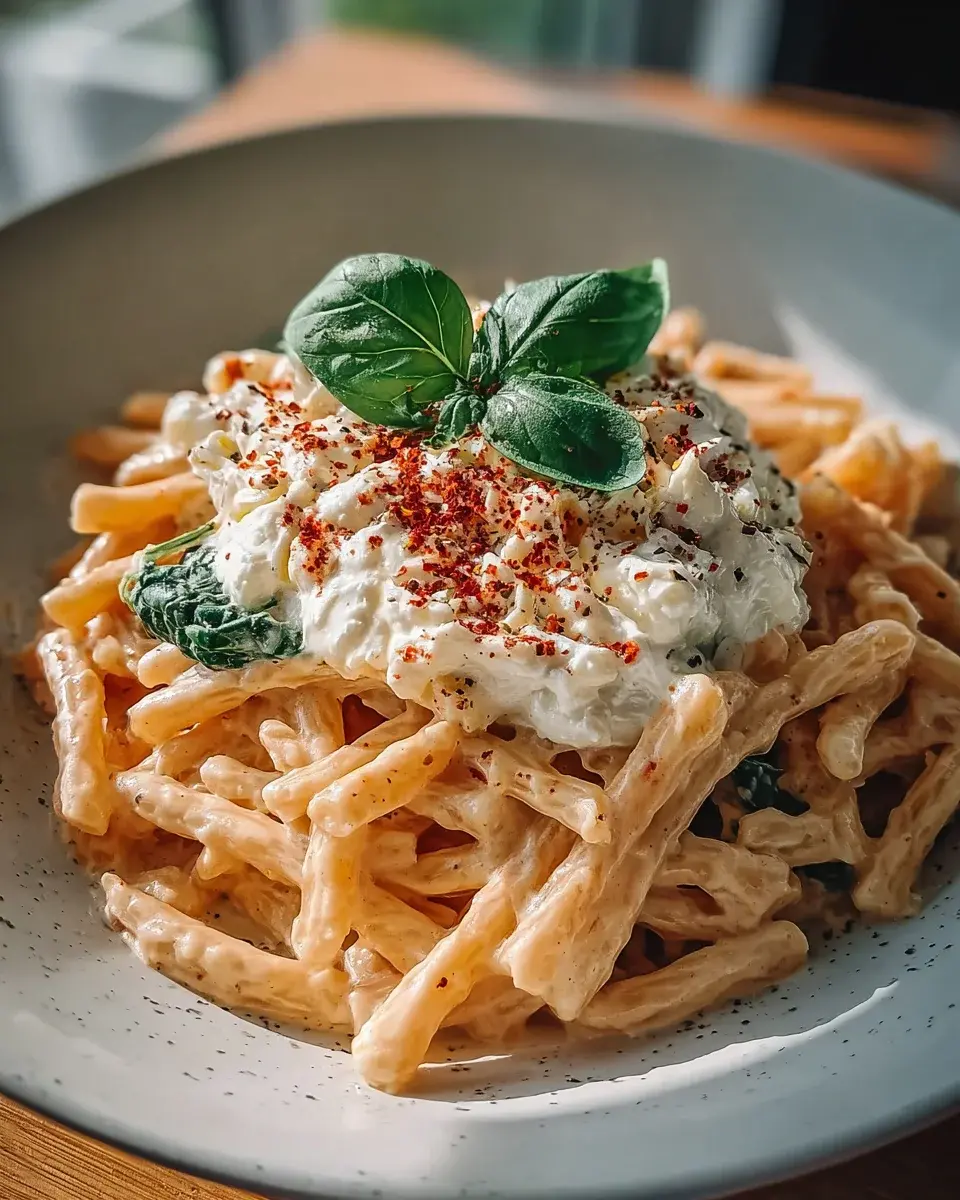 Protein Nudeln mit Hüttenkäse