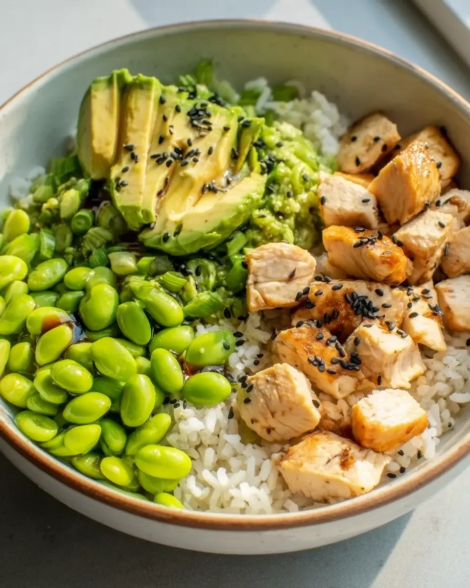 Protein Power Bowl Hyhnchen Edamame Avocado