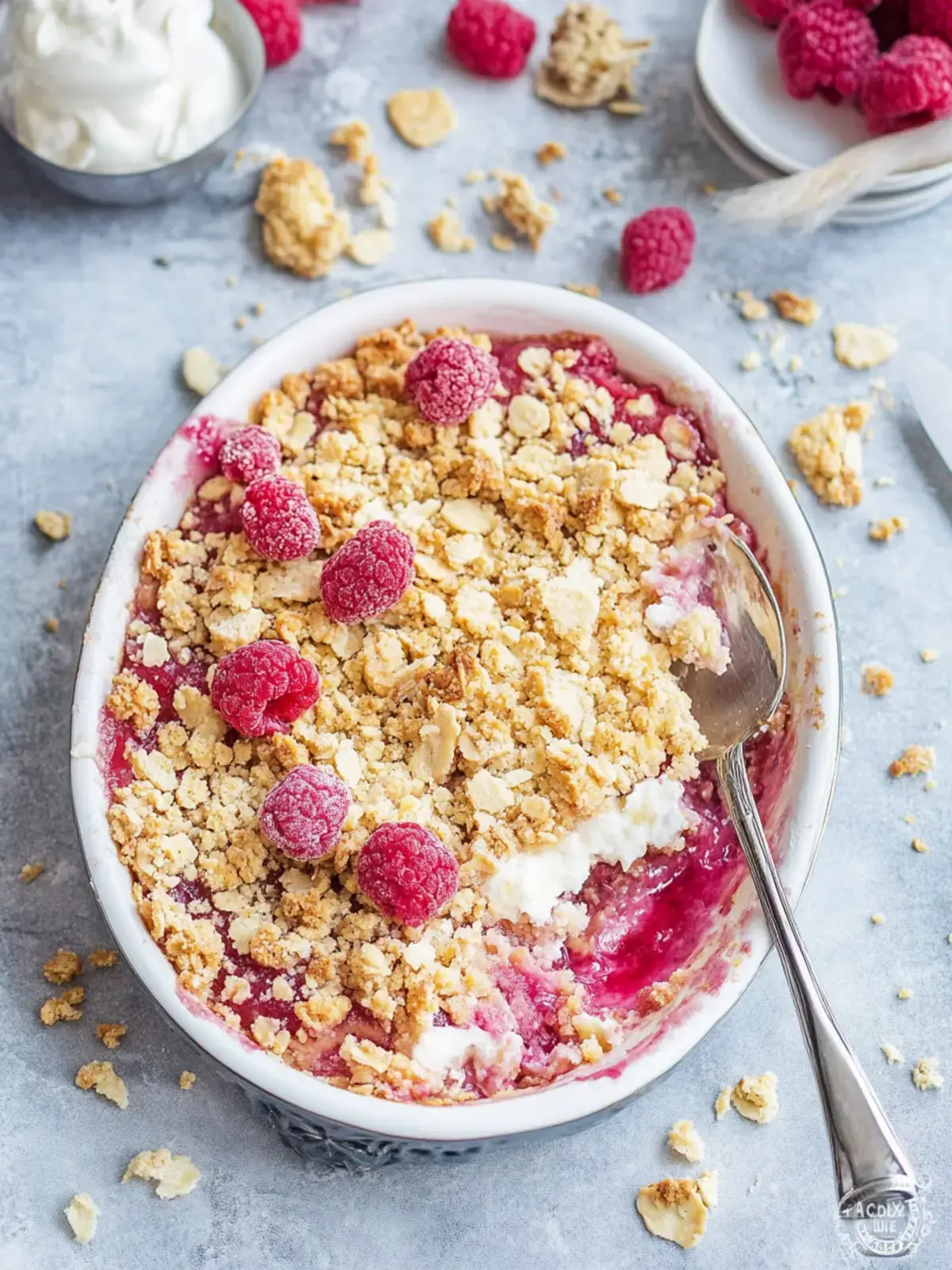 Rhabarber Crumble Knusperstreuseln
