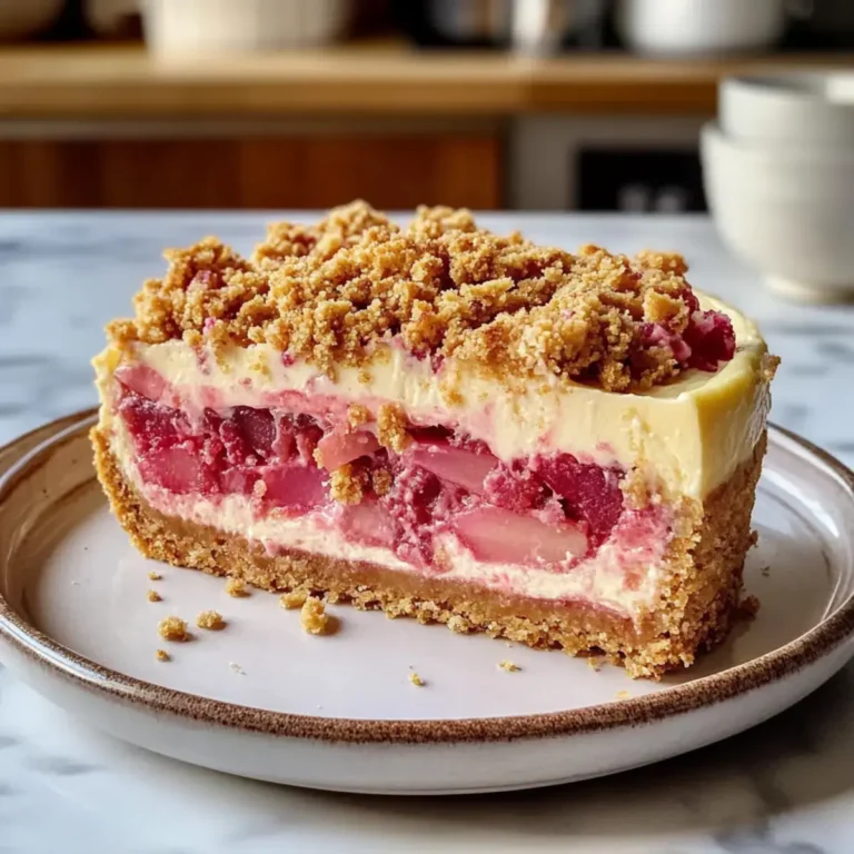 Rhabarber-Streuselkuchen-Cheesecake