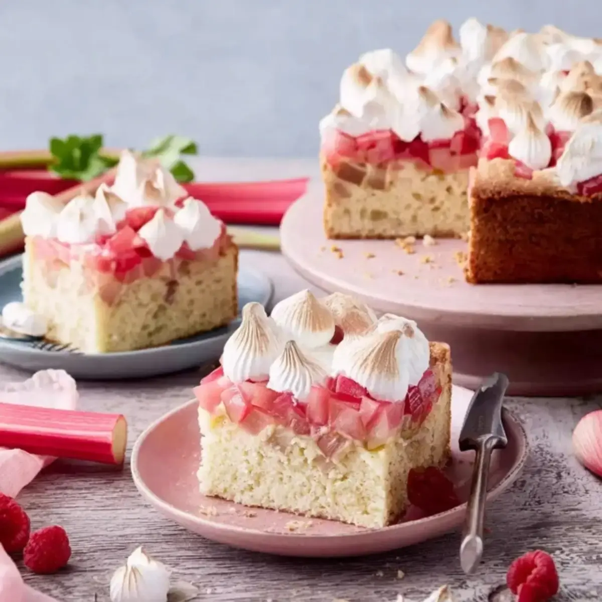 Rhabarberkuchen mit Baiser