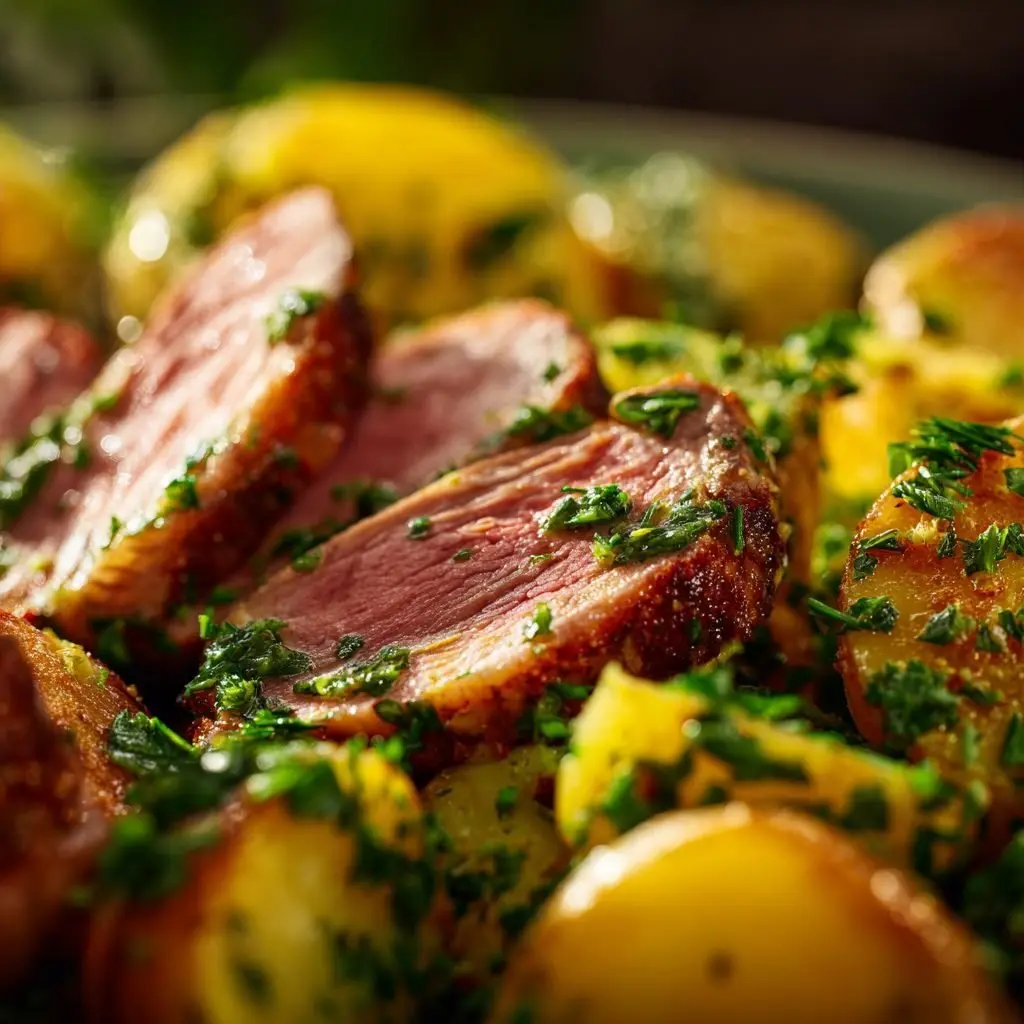 Rheinischer Kartoffelsalat mit Lammfilet