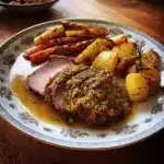 Rinderbraten mit Senf-Kräuter-Kruste