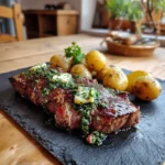 Rinderhyftsteak Radieschen Schnittlauch Butter