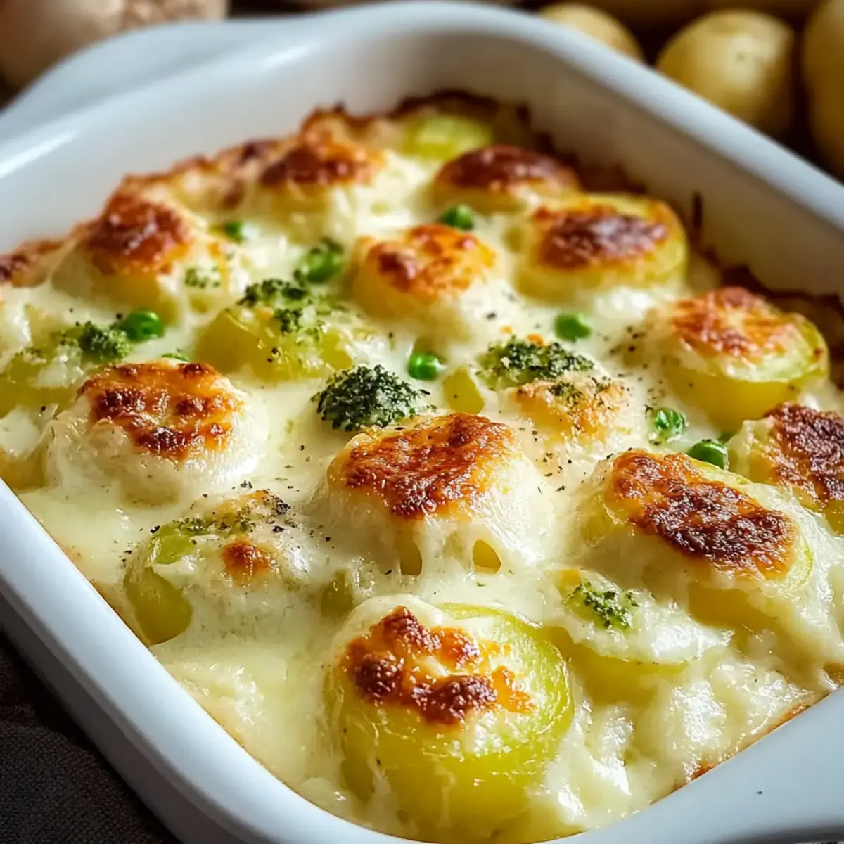 Rosenkohlauflauf mit Kartoffeln und Käse