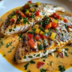 Rotbarsch mit cremiger kreolischer Sauce
