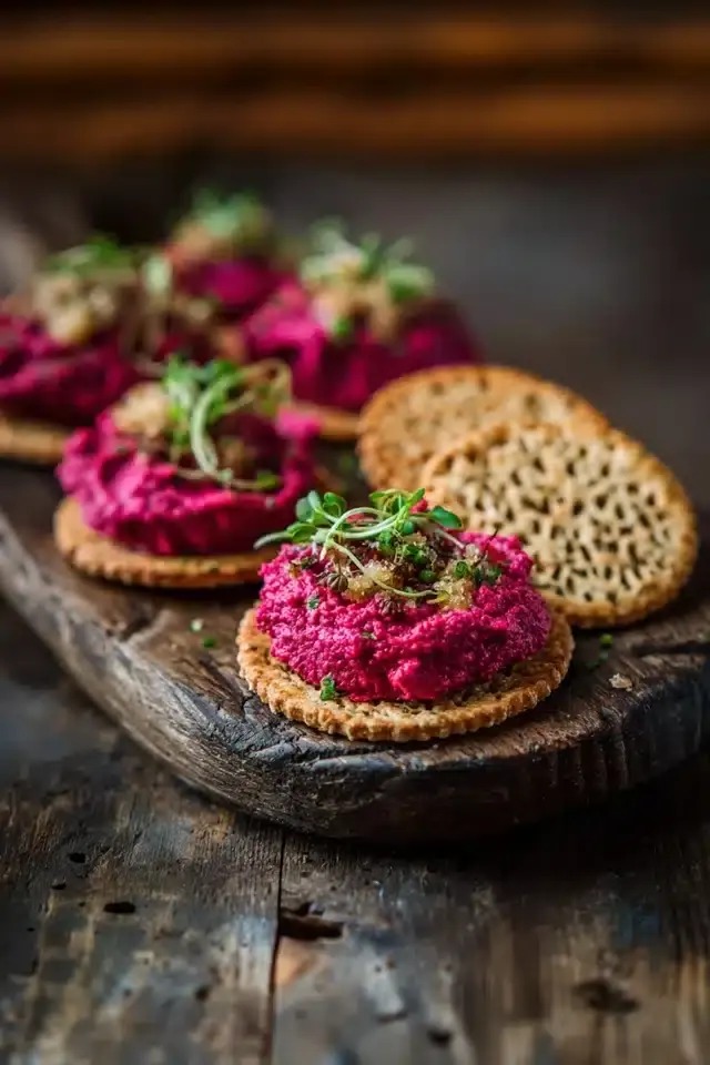 Rote Bete Hummus Fingerfood