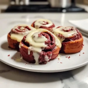 Verführerische Rote Samt Zimtschnecken