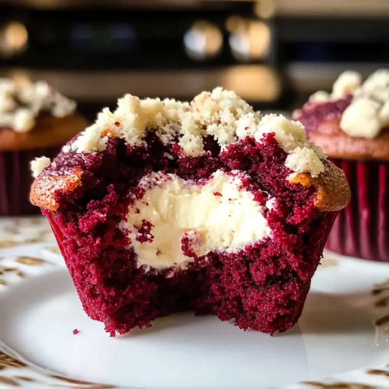 Rote Samtmuffins mit Frischkäsefüllung – einfach und köstlich