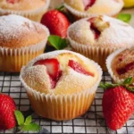 Saftige Erdbeer Muffins mit Zitrone und Vanille