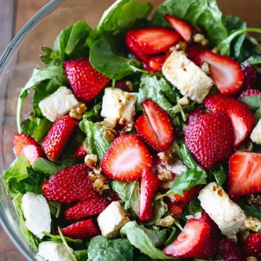 Salat mit Erdbeeren