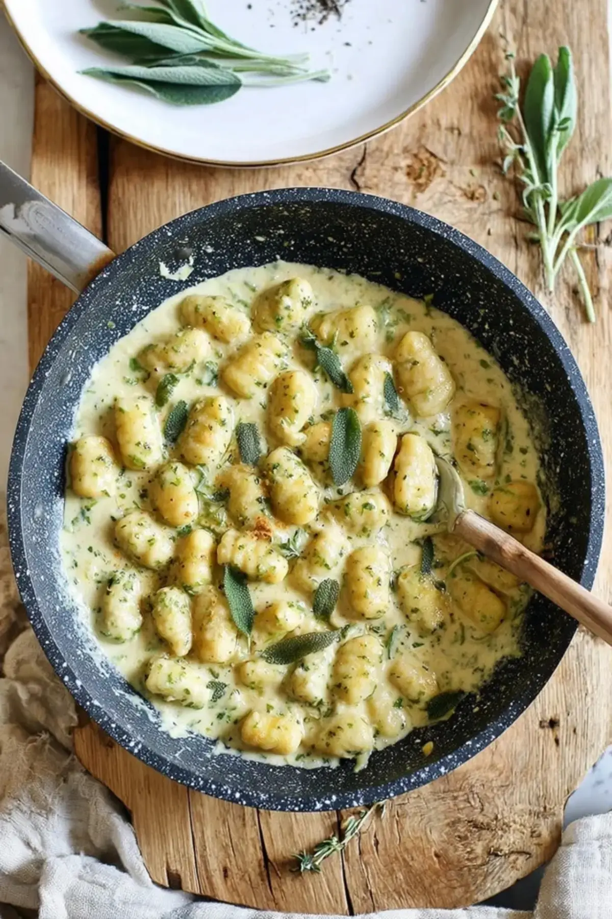 Salbei Gnocchi cremiger Soße