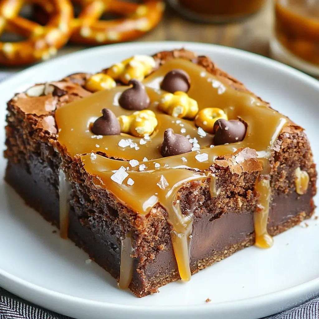 Salted Caramel Pretzel Brownies Rezept