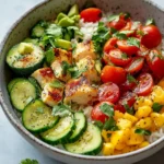 Scharfe Ranch-Hähnchen- und Gemüse-Bowls