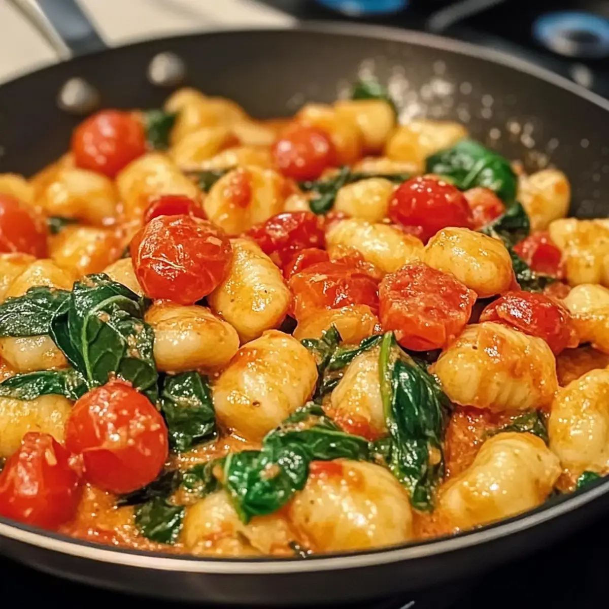 Schnelle Gnocchi-Pfanne mit Tomate & Spinat - Einfache, köstliche Mahlzeit 4 Schnelle Gnocchi-Pfanne mit Tomate & Spinat