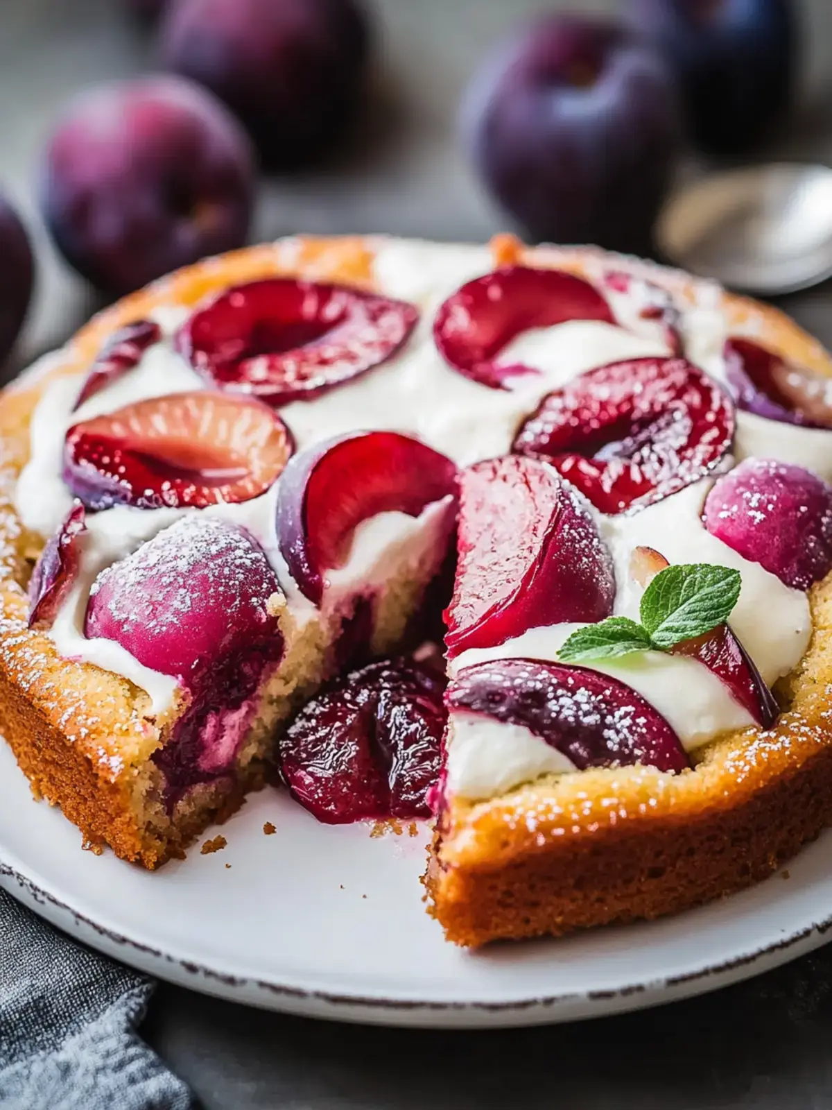 Schneller Zwetschgenkuchen mit Schmandguss