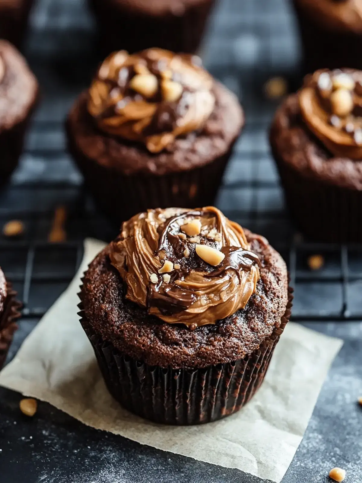 Schokoladen-Erdnussbutter-Spin Muffins