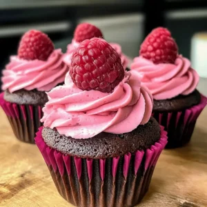Schokoladen-Himbeer-Muffins mit Himbeerganache