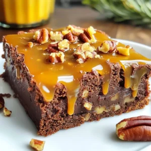 Schokoladen-Karamell-Schildkröten-Brownies Genussreich