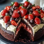 Schokoladenhülle-Kuchen mit Erdbeeren