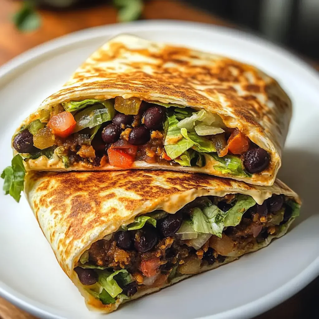 Schwarze Bohnen Crunch Wrap: Einfach & Lecker