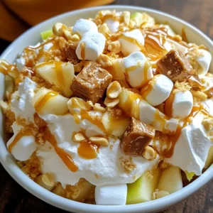 Snickers Karamell-Apfel-Salat Frisch und Lecker Rezept