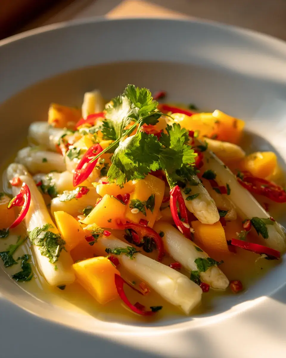 Spargelsalat mit Mango Chili Limette