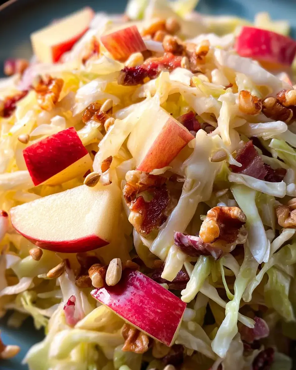 Spitzkohl Apfel Walnuss Salat