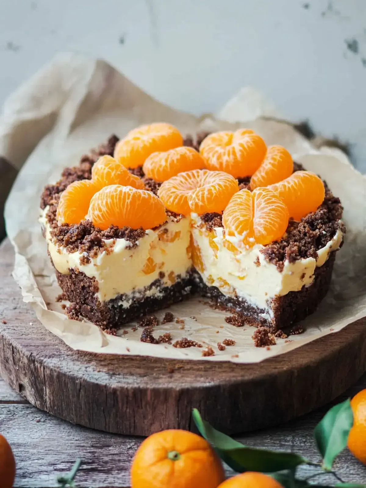 Streuselquarkkuchen mit Mandarinen
