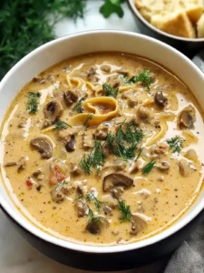 Wärmende Stroganoff Hack Suppe für kalte Tage